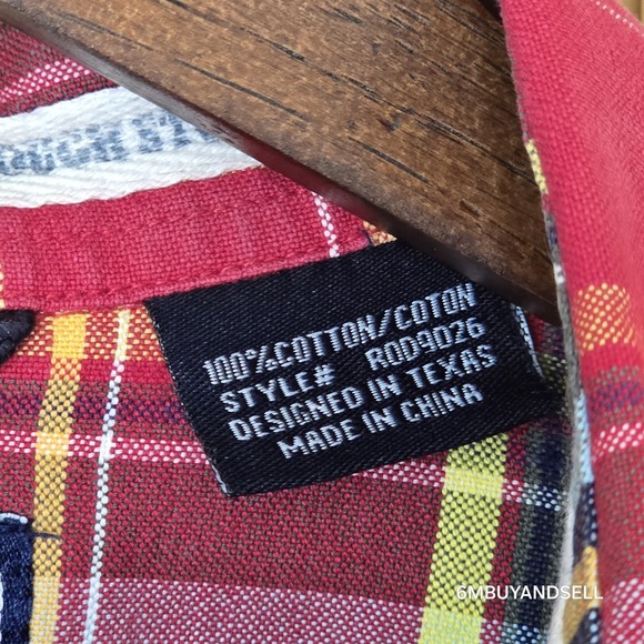 Rough Stock Panhandle Slim Mens Plaid Western Cowboy Shirt Large‎ Colorful - Picture 7 of 11